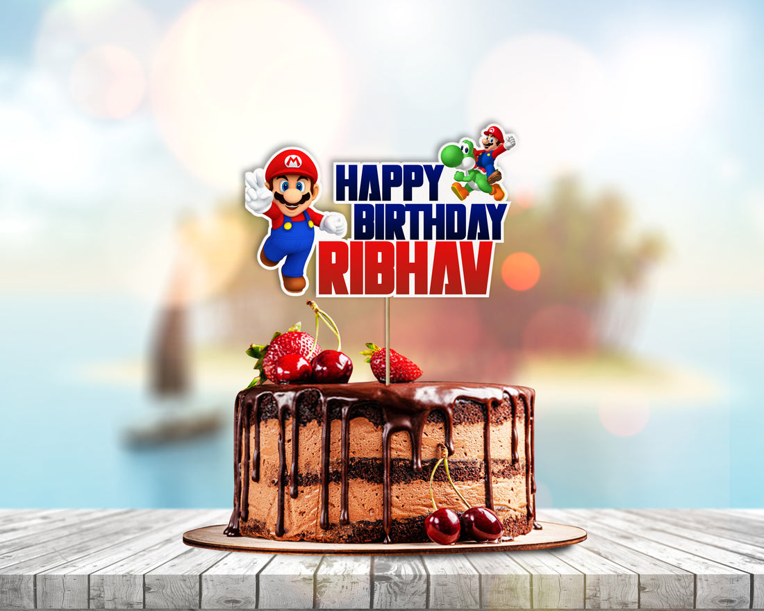 Super Mario Theme Customized Cake Topper