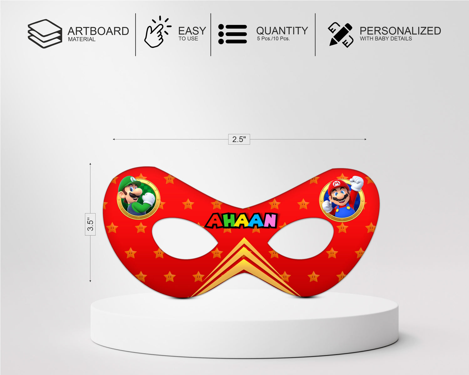 Super Mario Theme Customized Eye Mask | Birthday party celebration ...