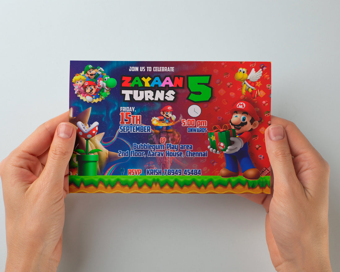Super Mario Theme Customized Invite
