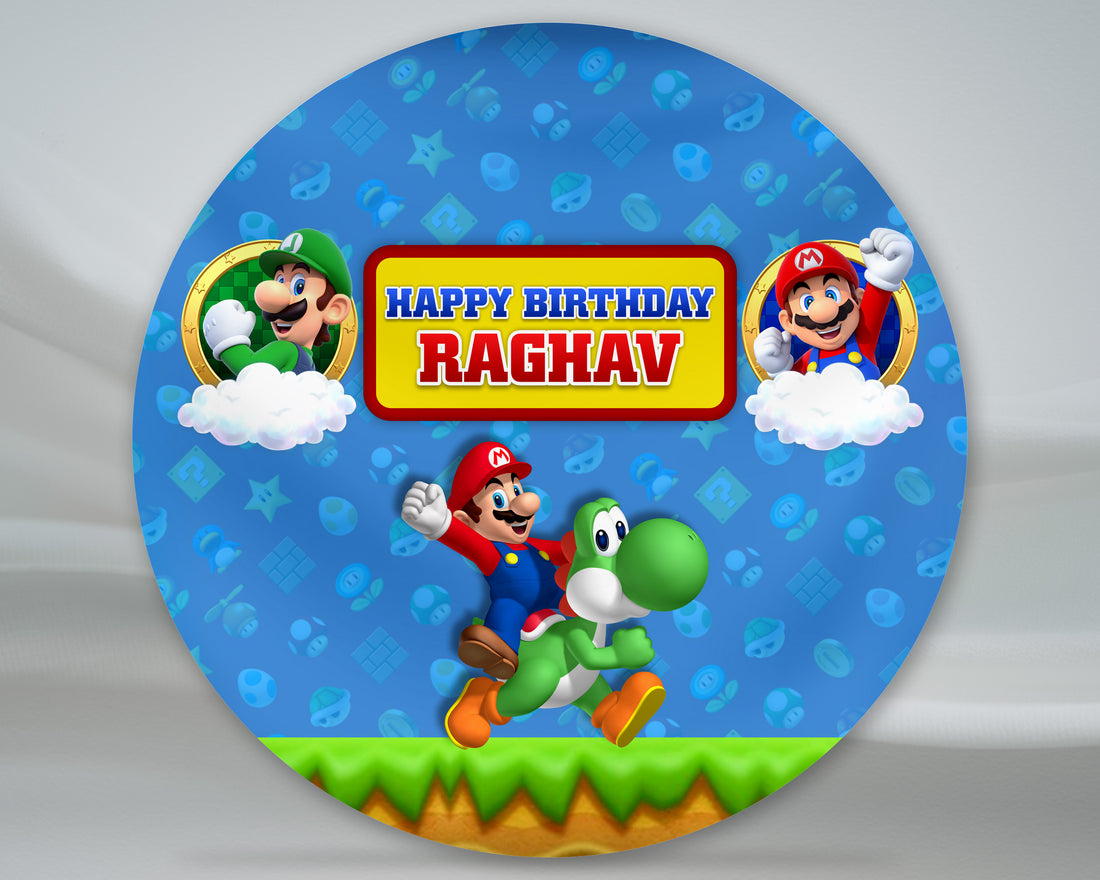 Super Mario Theme Customized Round Backdrop