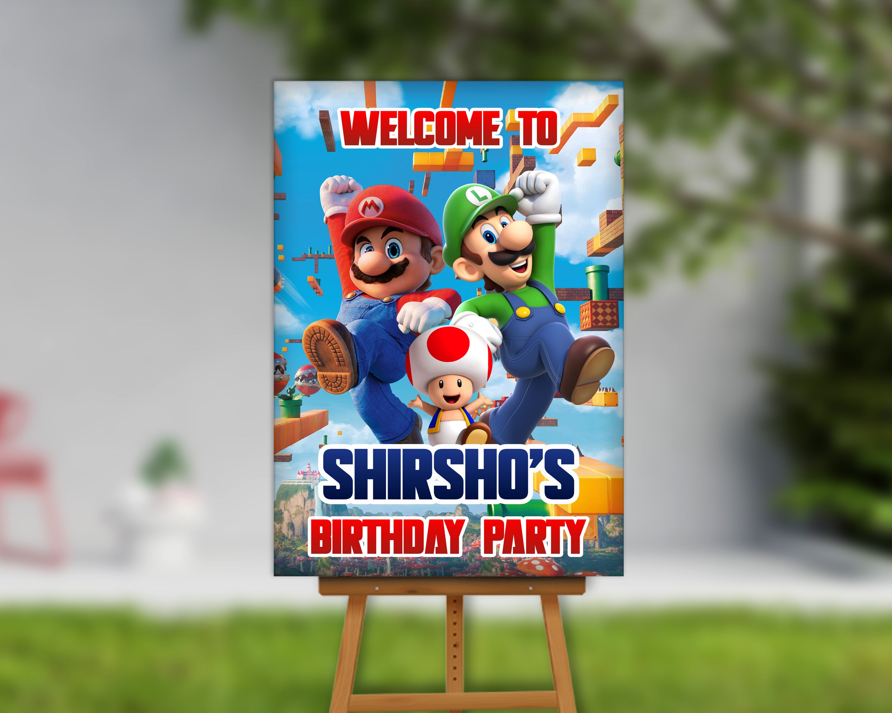 Super Mario Theme Customized Welcome Board | Customized party supp ...