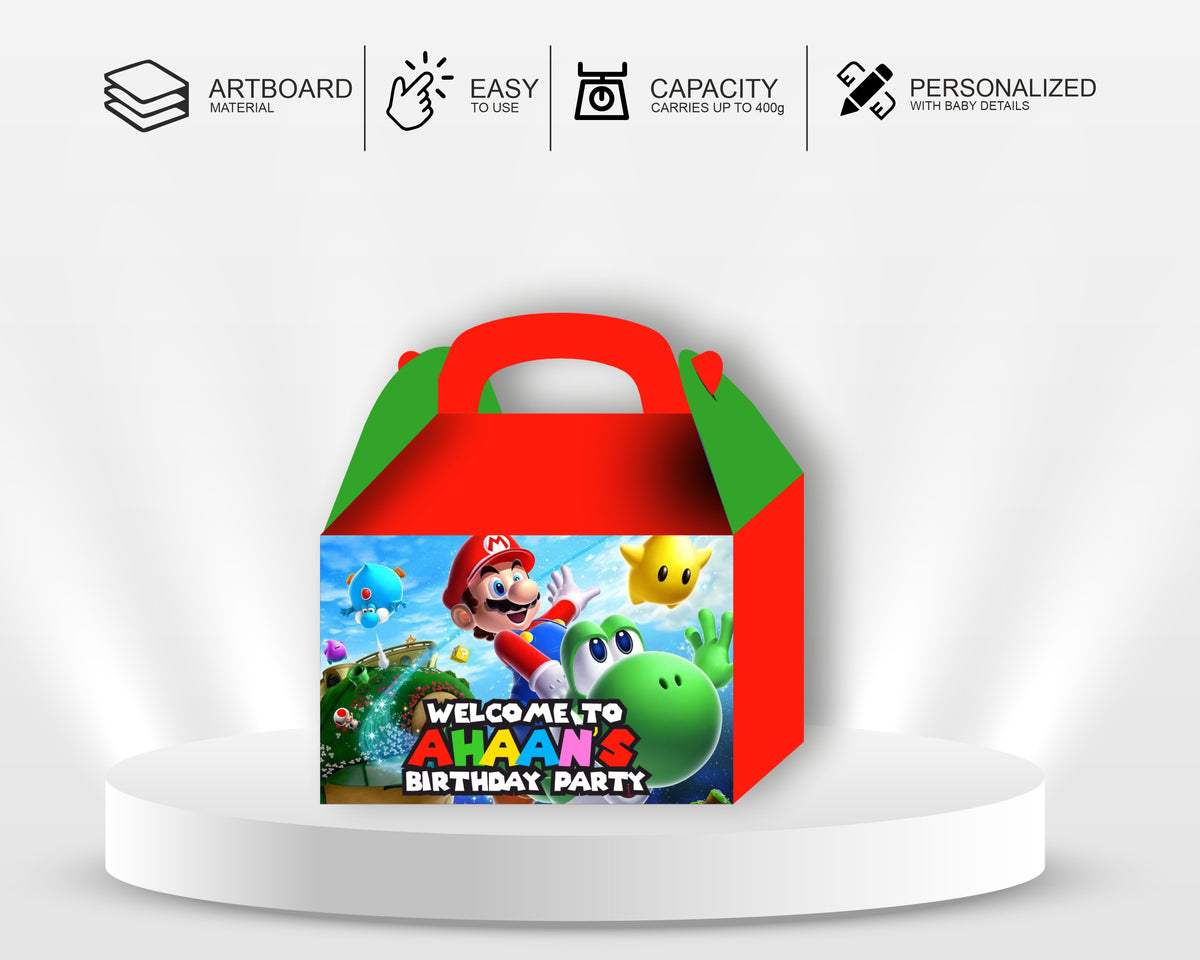 Mario Theme Box Super Mario Theme Goodie Return Gift Boxes | Birthday party decor ...