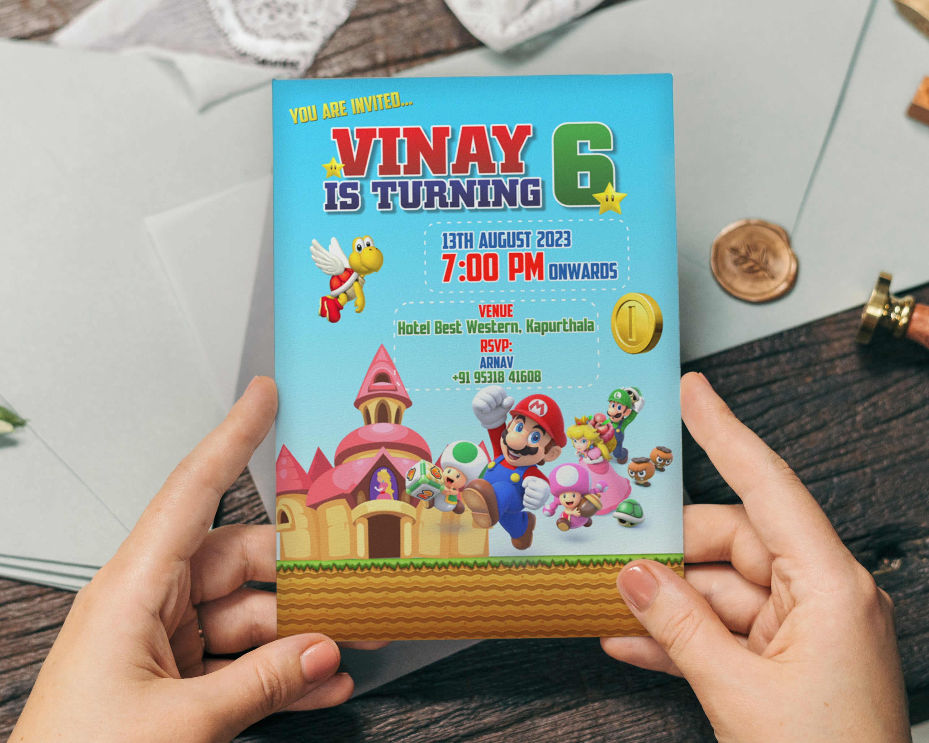 Super Mario Themes Invite | Customized party supplies Online – Party ...