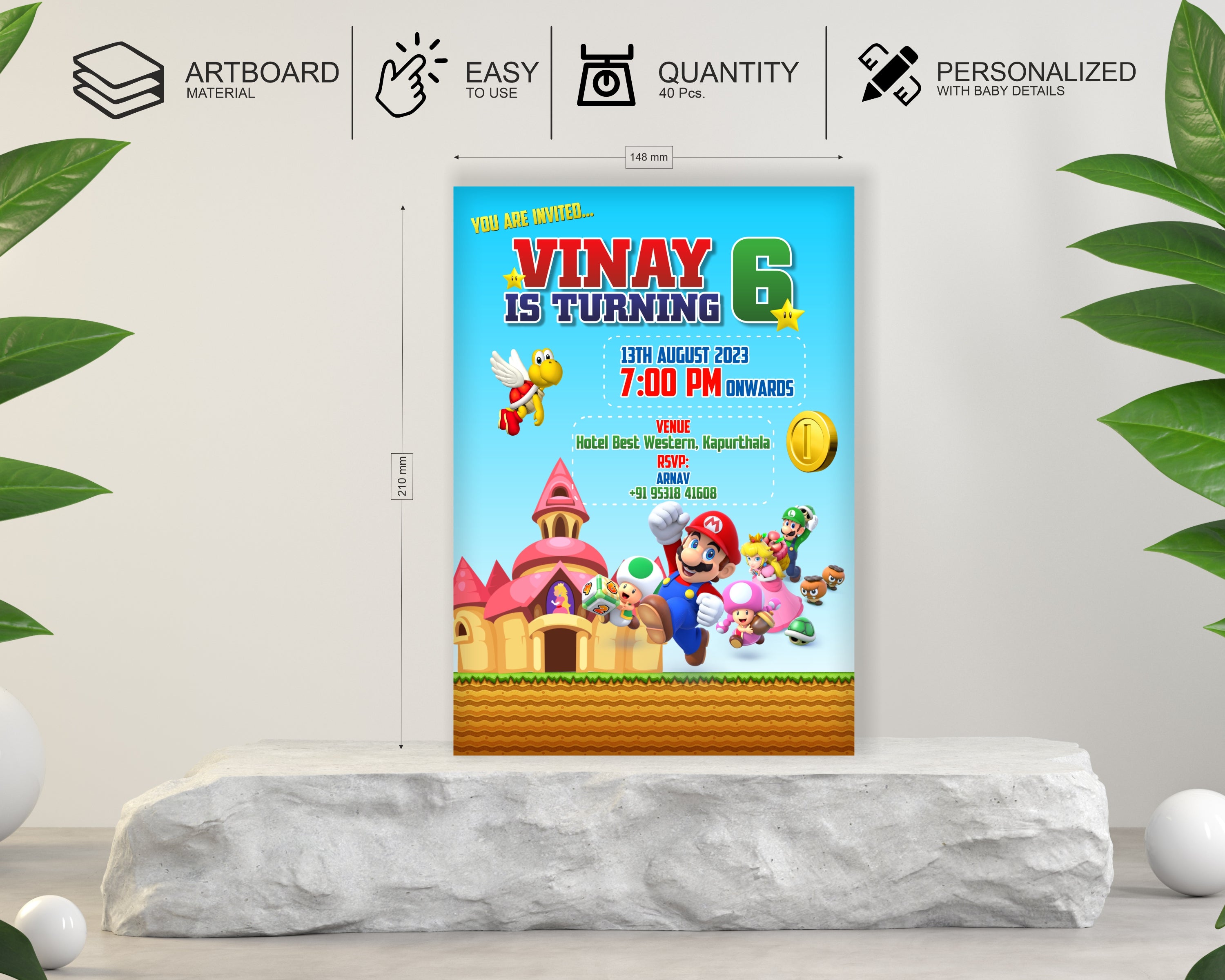 Super Mario Themes Invite | Customized party supplies Online – Party ...