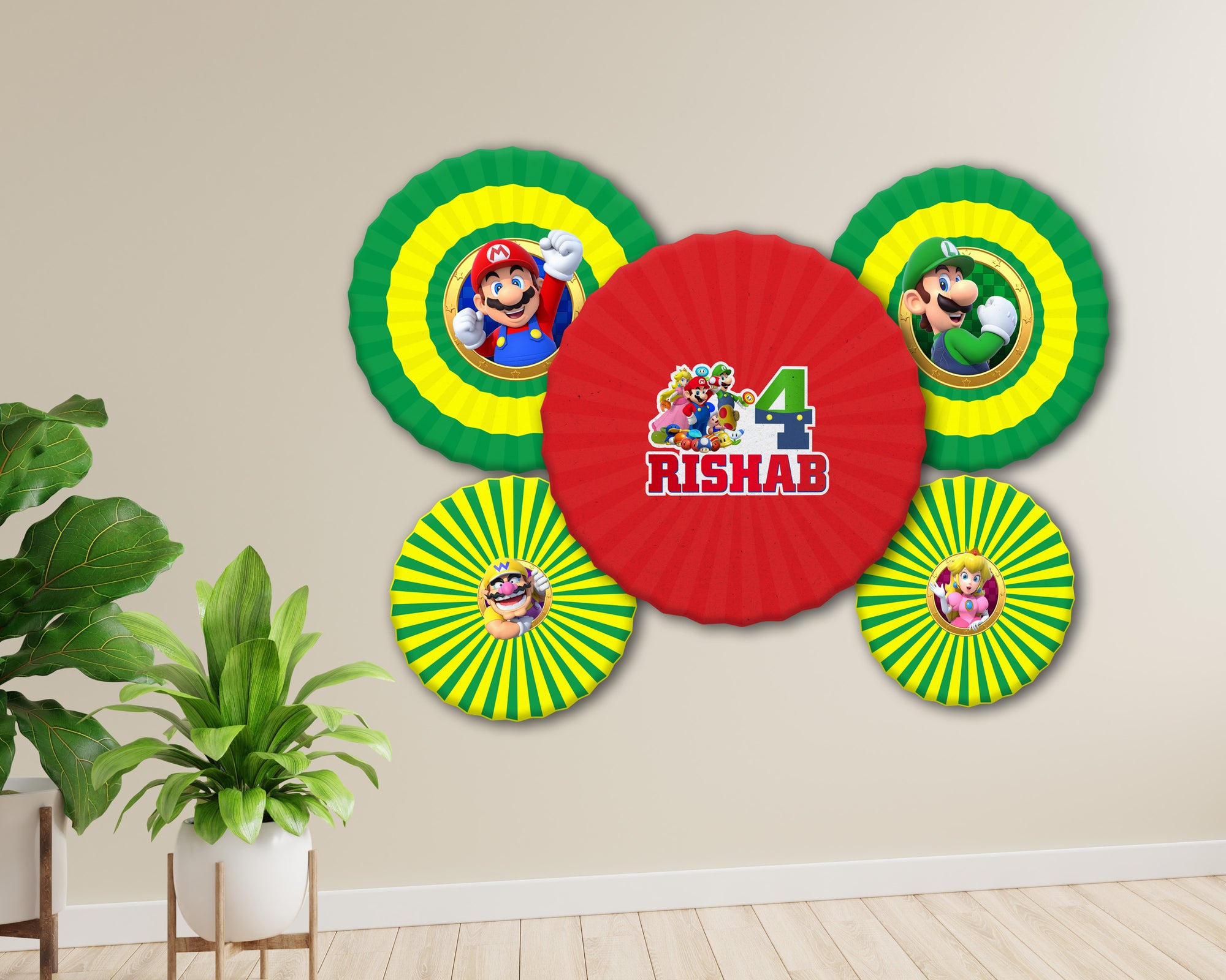 PSI Super Mario Theme Paper Fan Customized party supplies Online