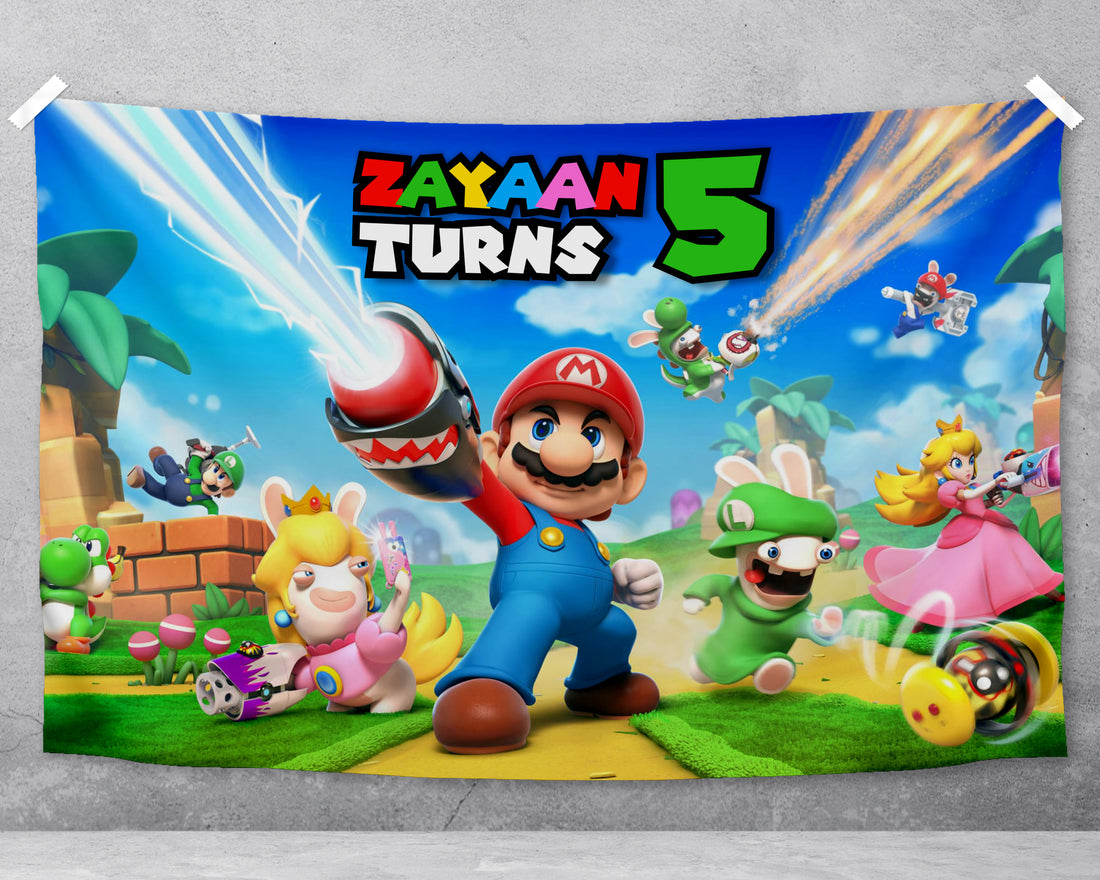 Super Mario Theme Personlaized Backdrop