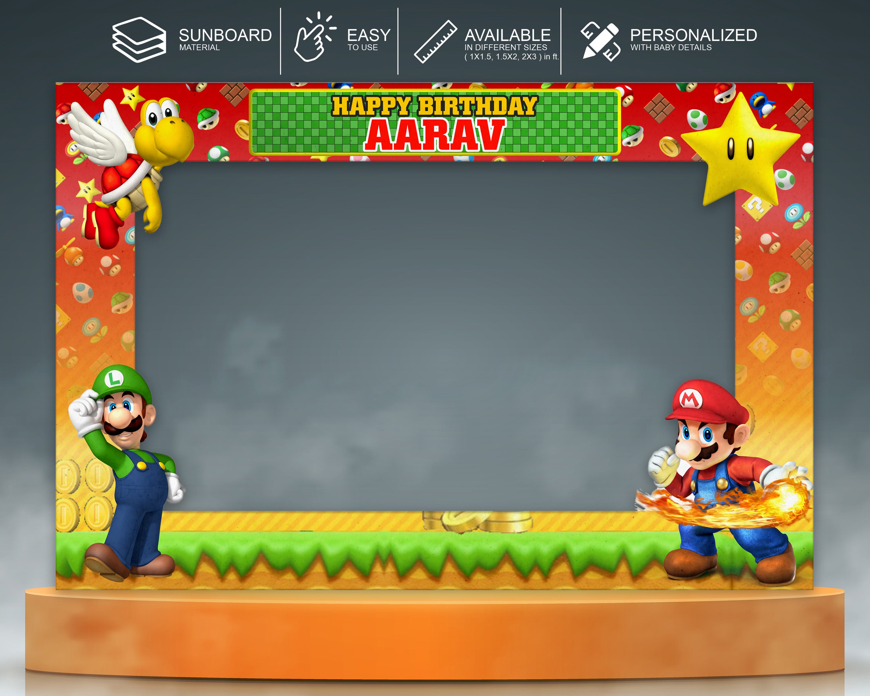 Super Mario Theme PhotoBooth | Birthday party decoration online – Party ...