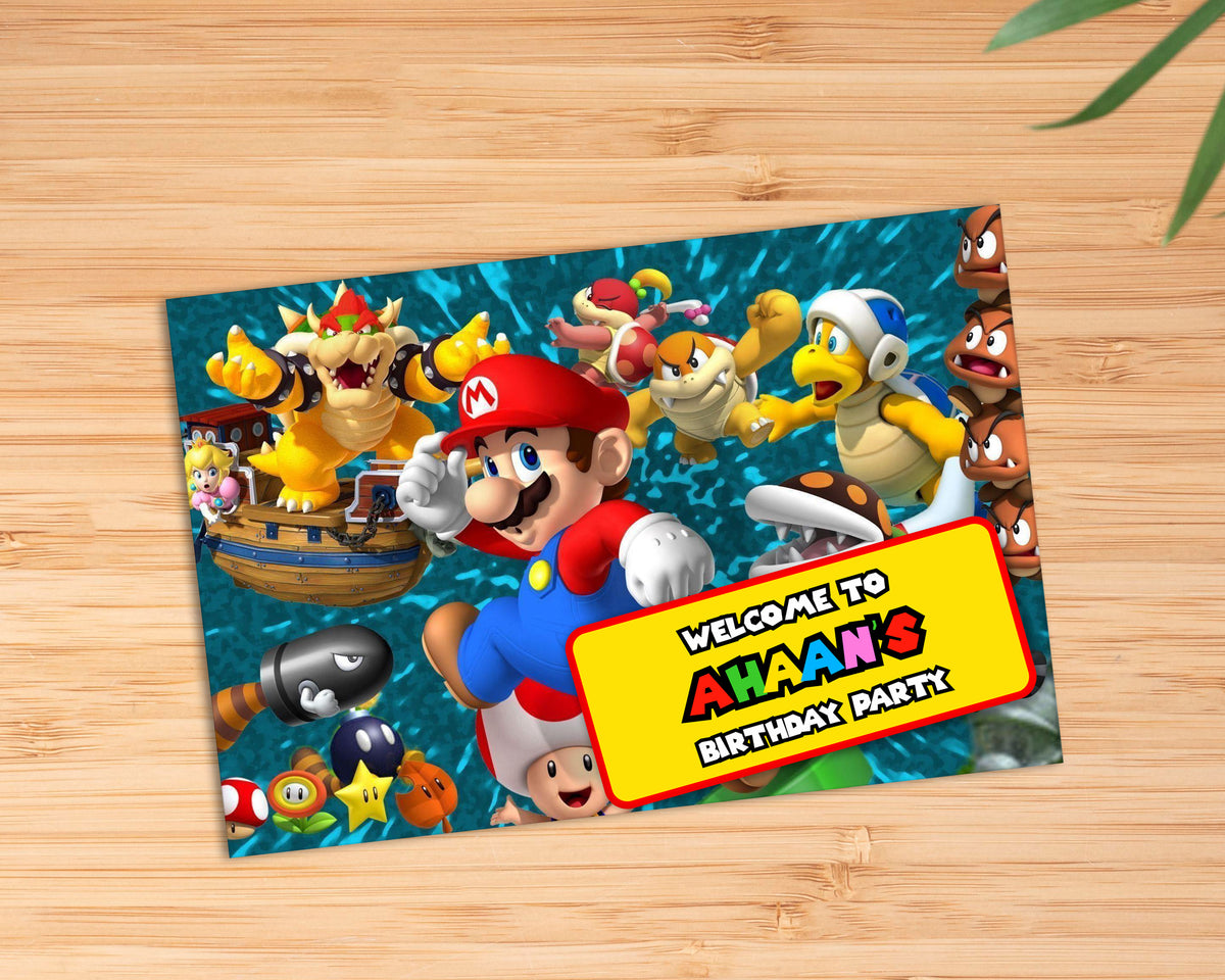 Super Mario Theme Welcome Board | Party supplies online – Party ...
