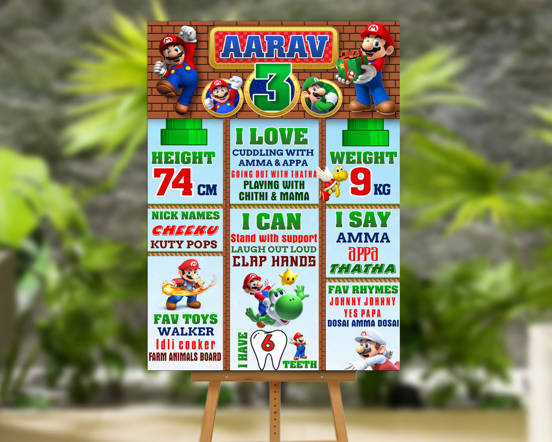 Super Mario Theme White Chalk Board