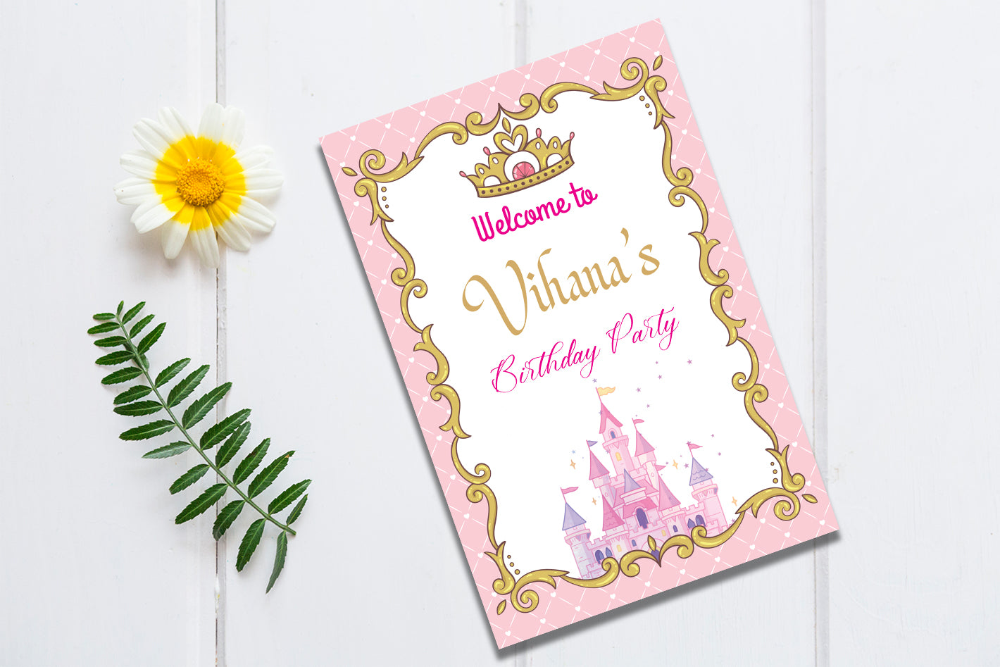 Princess Theme Customized Welcome Board