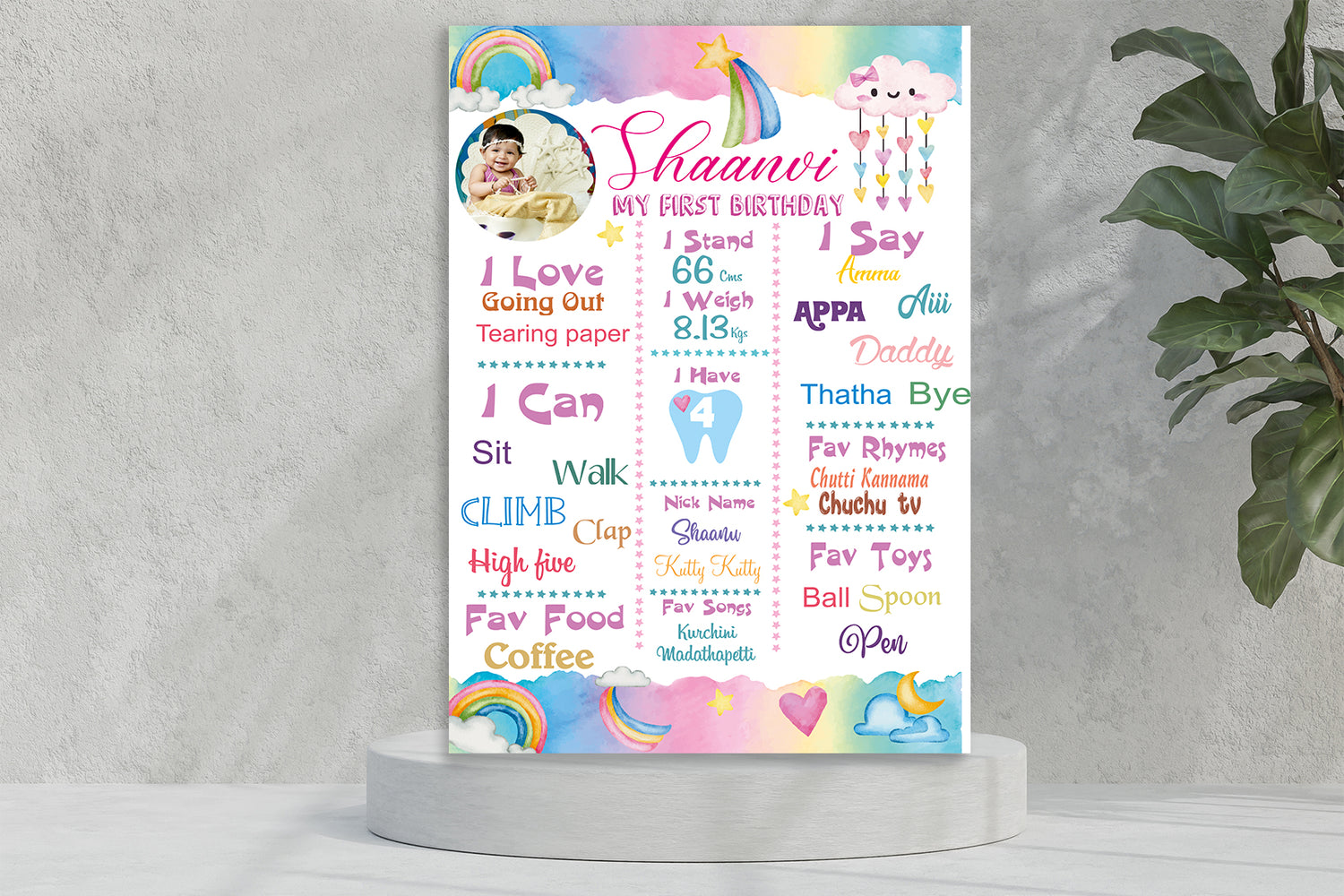 Rainbow  Theme Girl Chalkboard