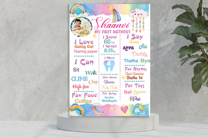 Rainbow  Theme Girl Chalkboard