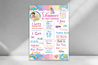 Rainbow  Theme Girl Chalkboard