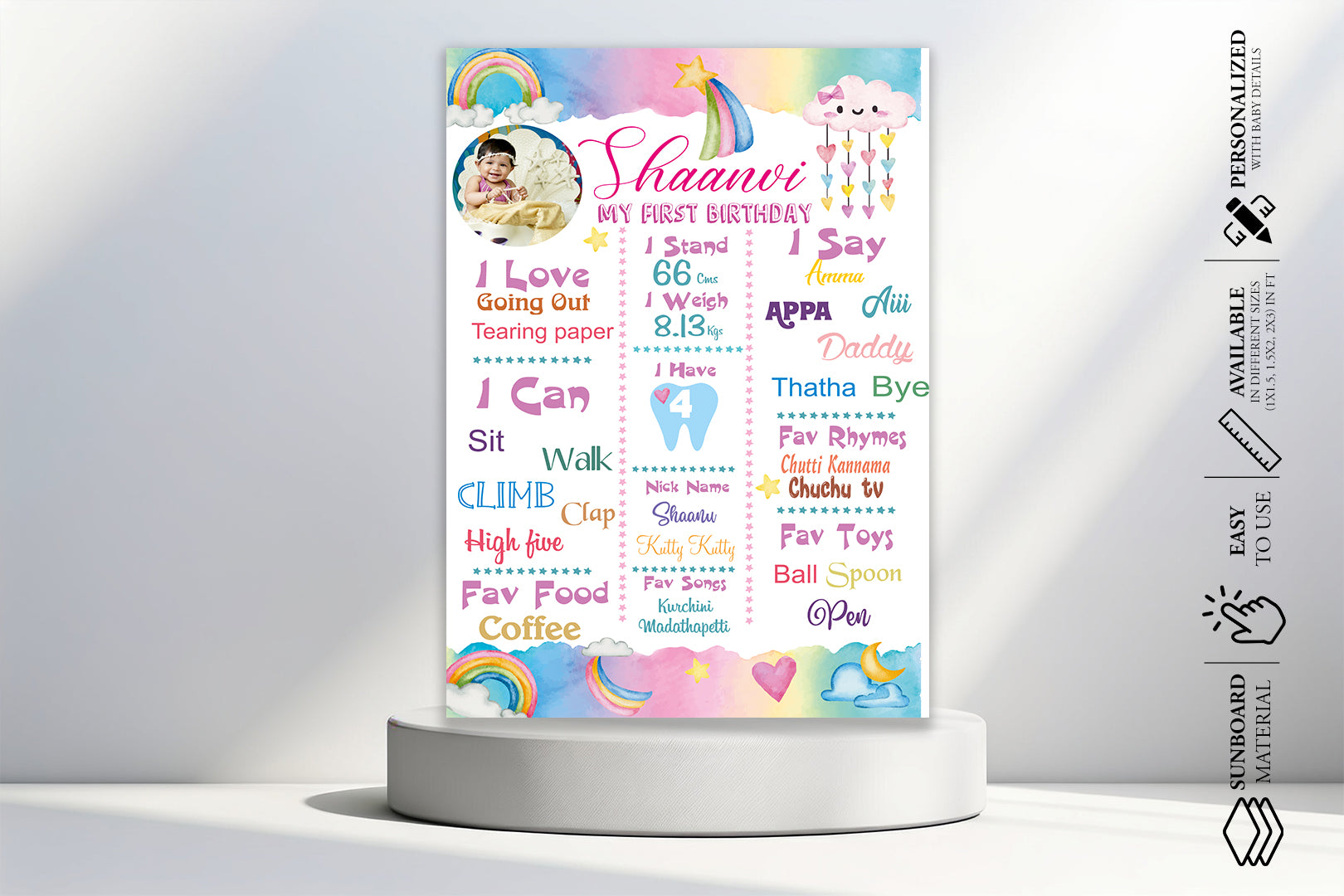 Rainbow  Theme Girl Chalkboard