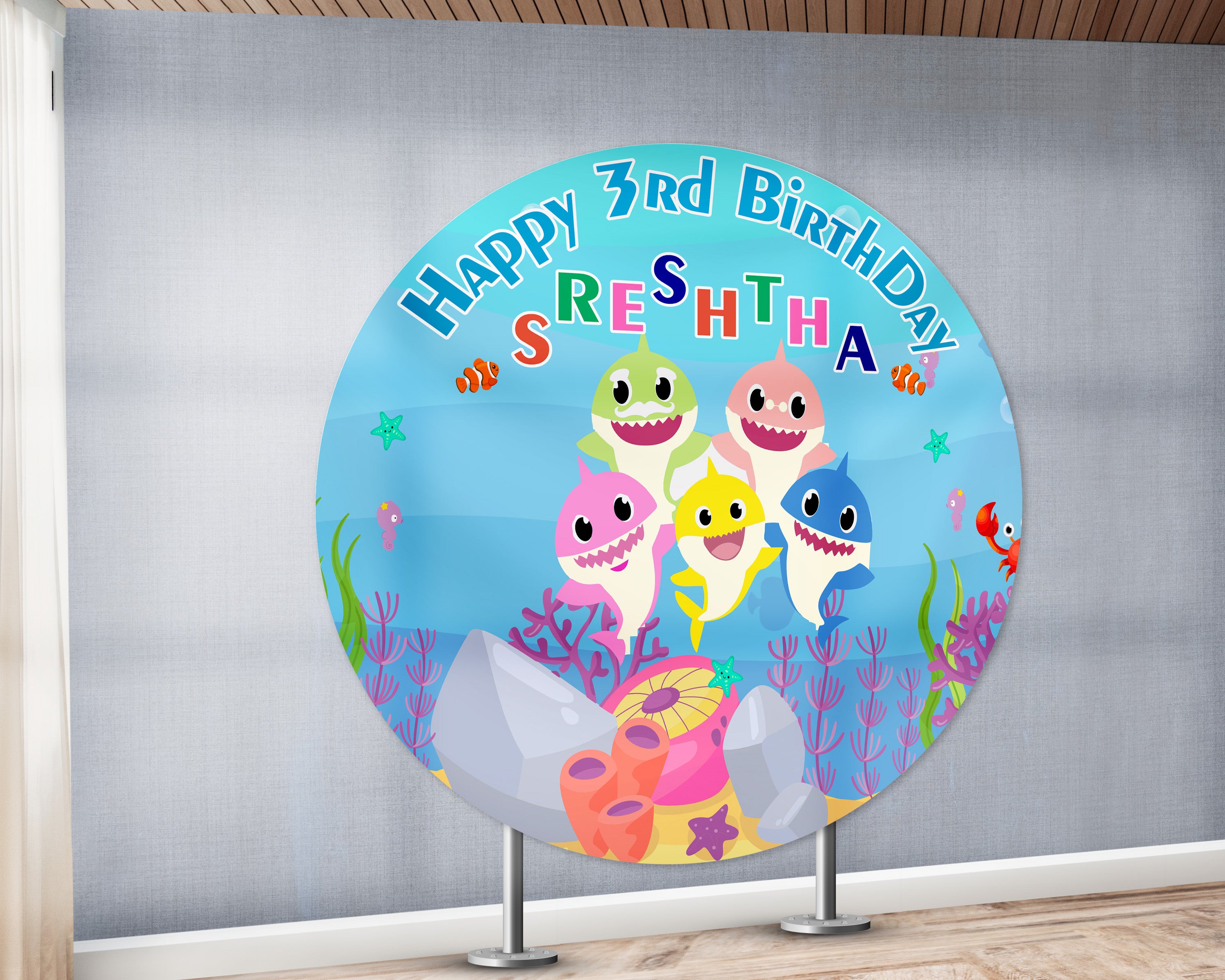 Shark Customized Round Backdrop