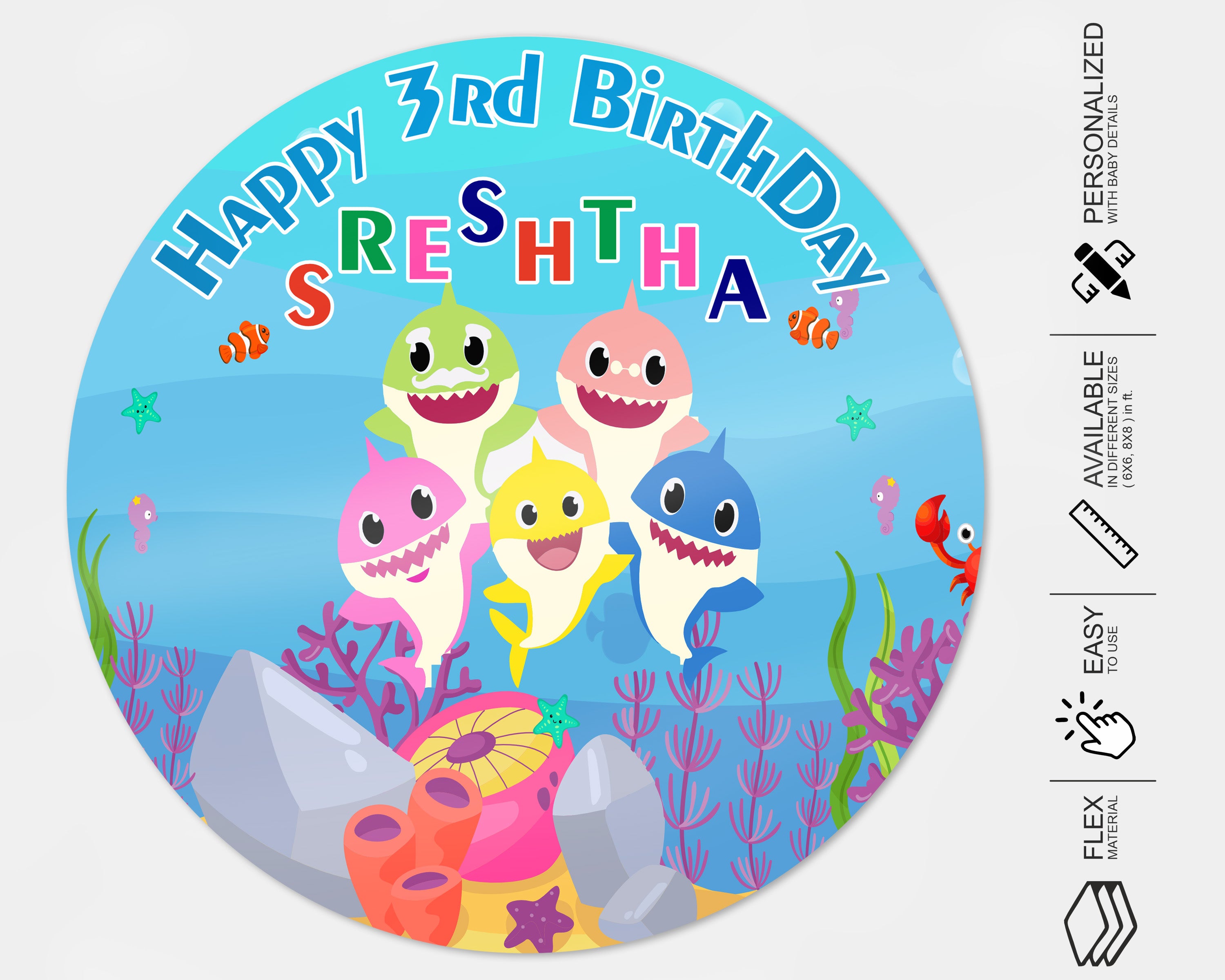 Shark Customized Round Backdrop