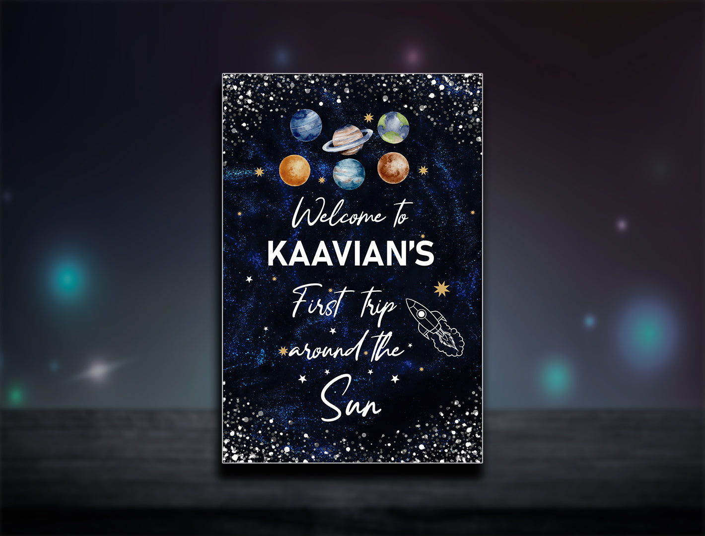 Space Theme Personalized Welcome Board