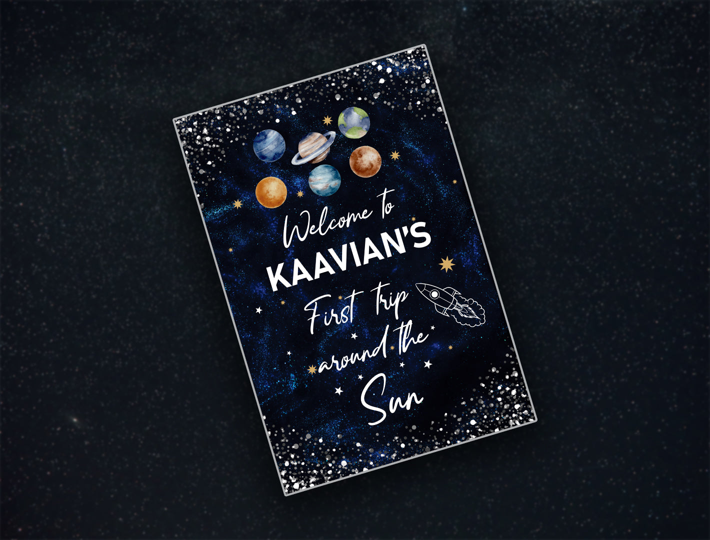 Space Theme Personalized Welcome Board