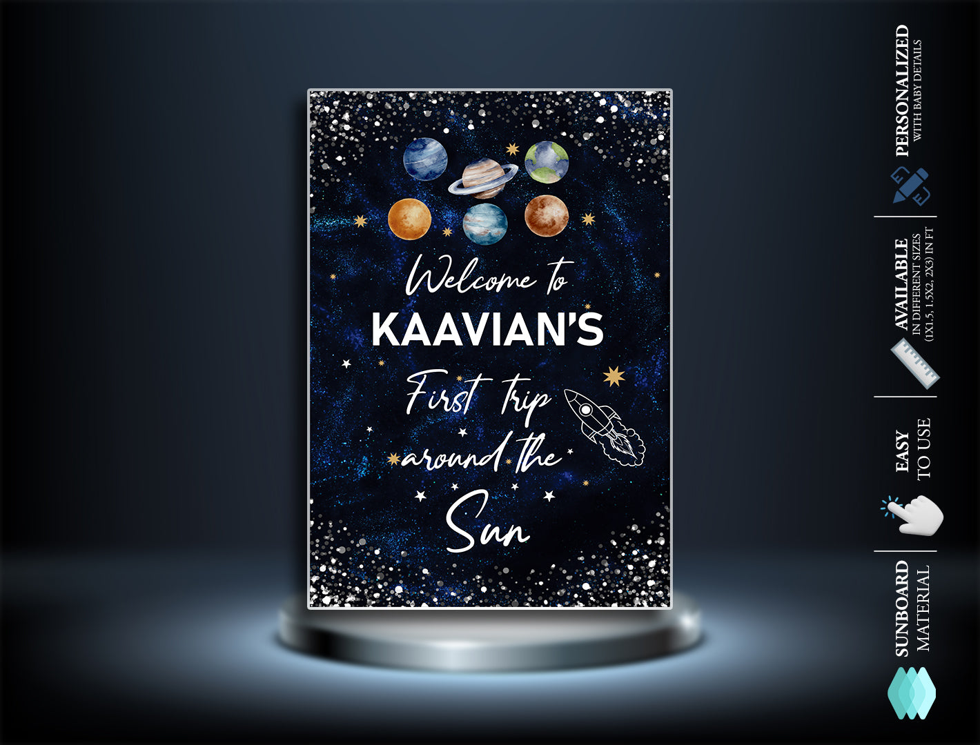 Space Theme Personalized Welcome Board