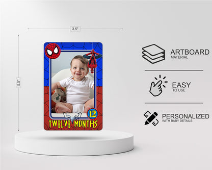Spiderman Theme 12 Months Photo Banner