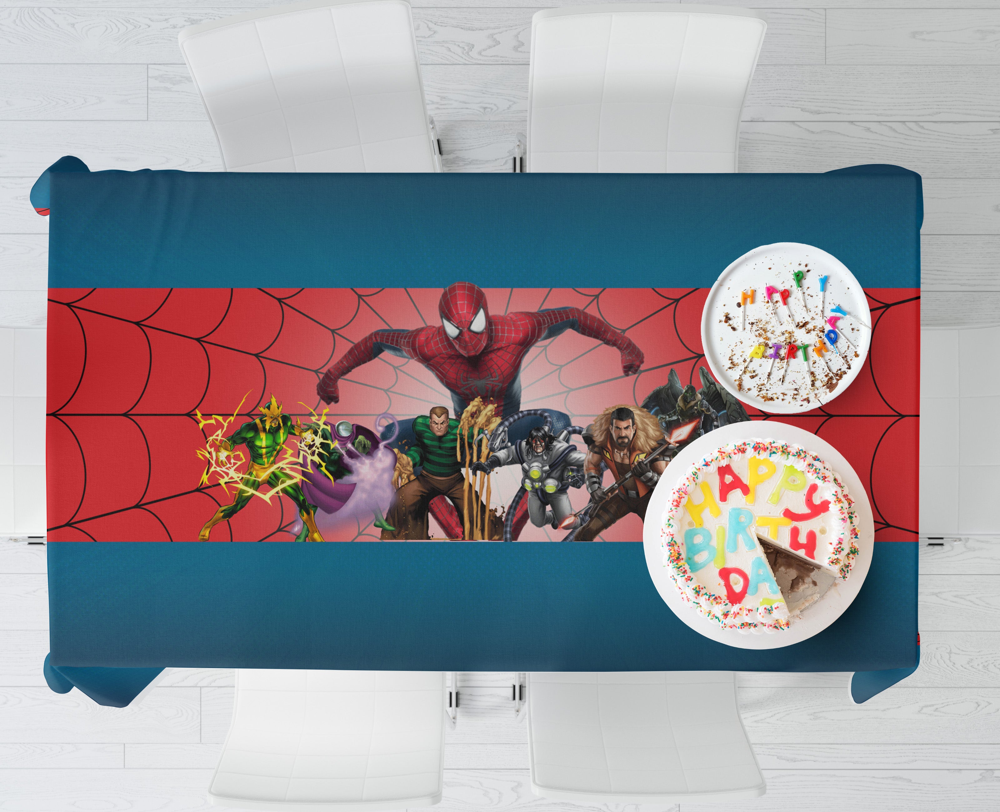 Spiderman Theme Cake Tablecover