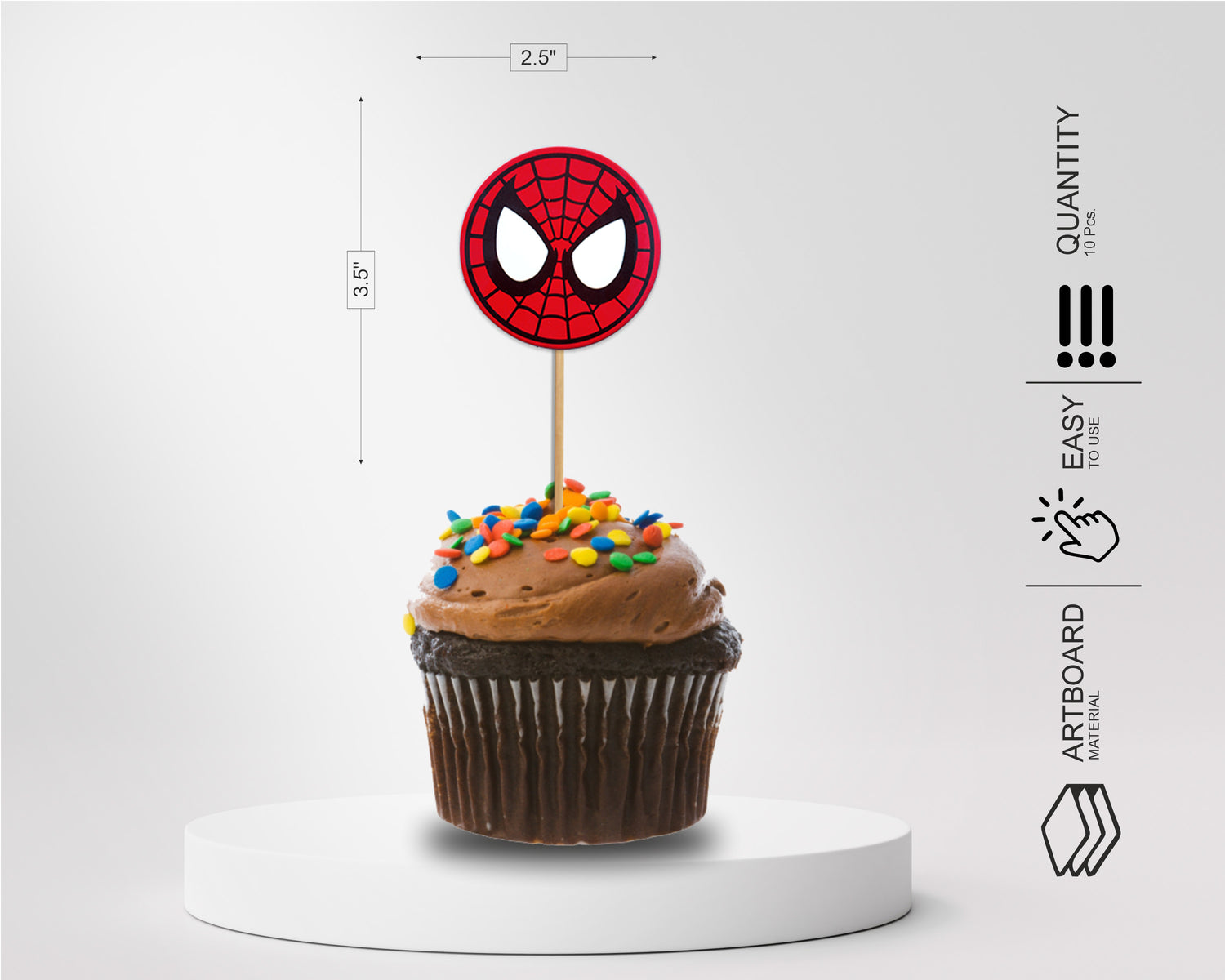 Spiderman Theme Characters Cup Cake Topper - image 2 of 3 | Party Supplies India