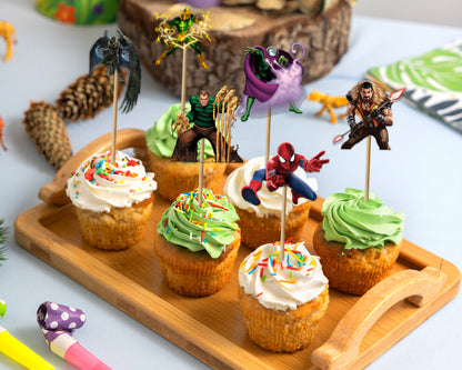 Spiderman  Theme Cup Cake Topper