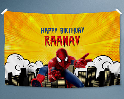 Spiderman Customized  Theme Backdrop - image 1 of 4 | Party Supplies India