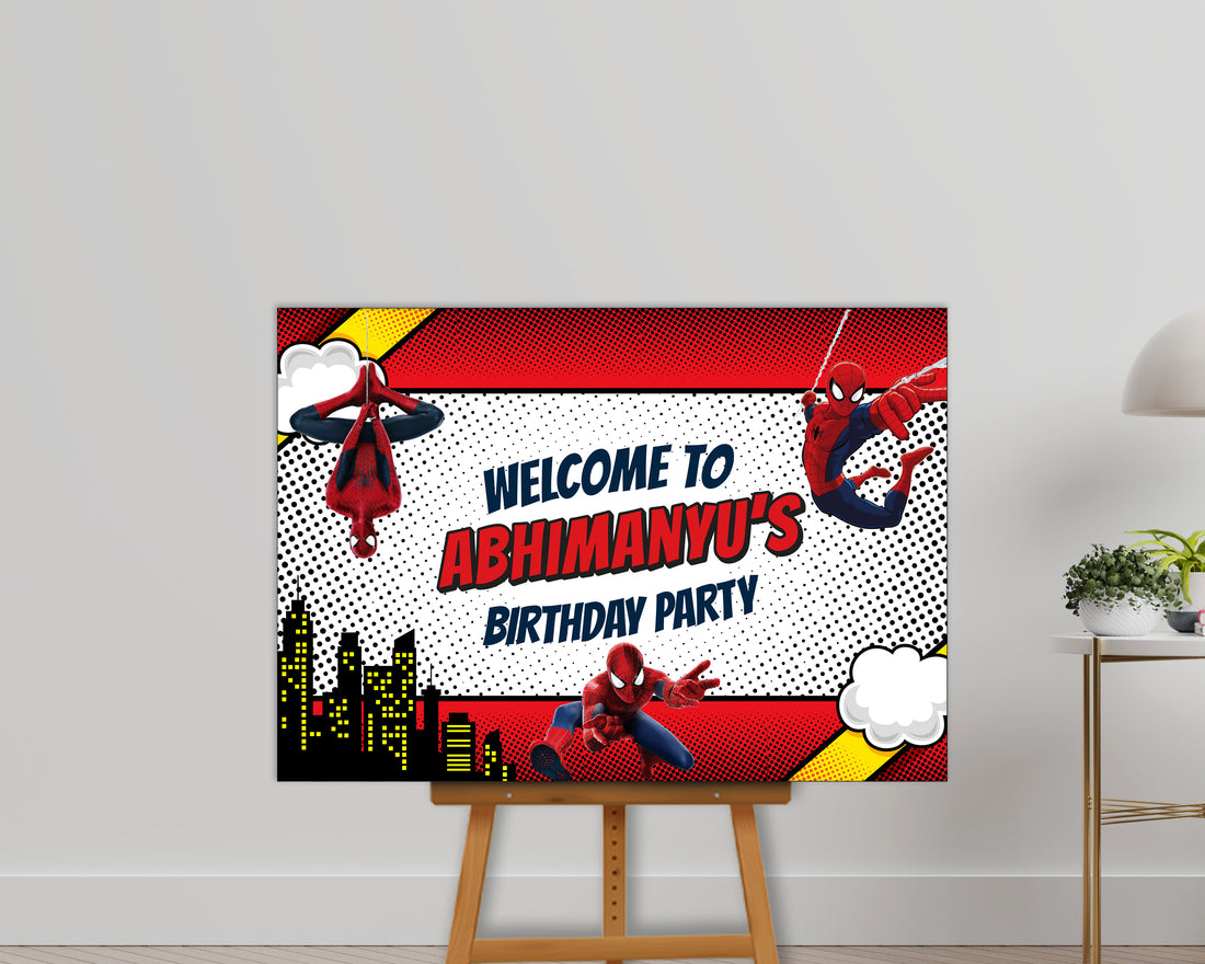 Spiderman Theme customized Welcome Board