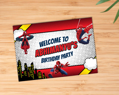 Spiderman Theme customized Welcome Board