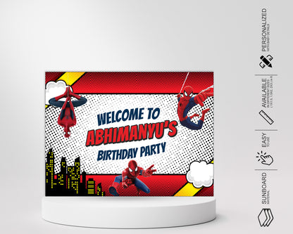 Spiderman Theme customized Welcome Board