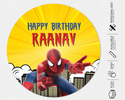 Spiderman Theme Customized Round Backdrop - image 4 of 5 | Party Supplies India