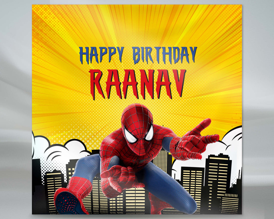 Spiderman Theme  Customized Square  Backdrop - image 1 of 4 | Party Supplies India