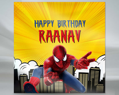Spiderman Theme  Customized Square  Backdrop - image 1 of 4 | Party Supplies India