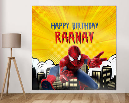 Spiderman Theme  Customized Square  Backdrop - image 2 of 4 | Party Supplies India