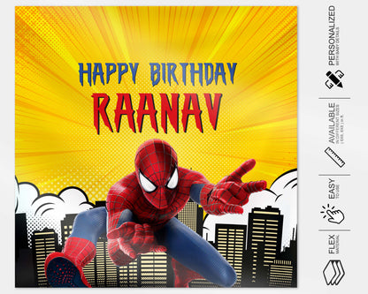 Spiderman Theme  Customized Square  Backdrop - image 4 of 4 | Party Supplies India