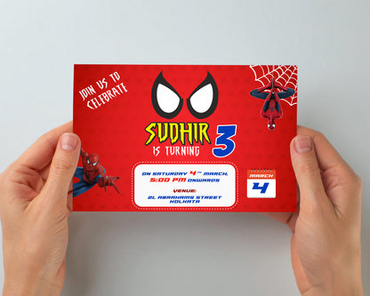 Spiderman Theme Invite - image 2 of 2 | Party Supplies India