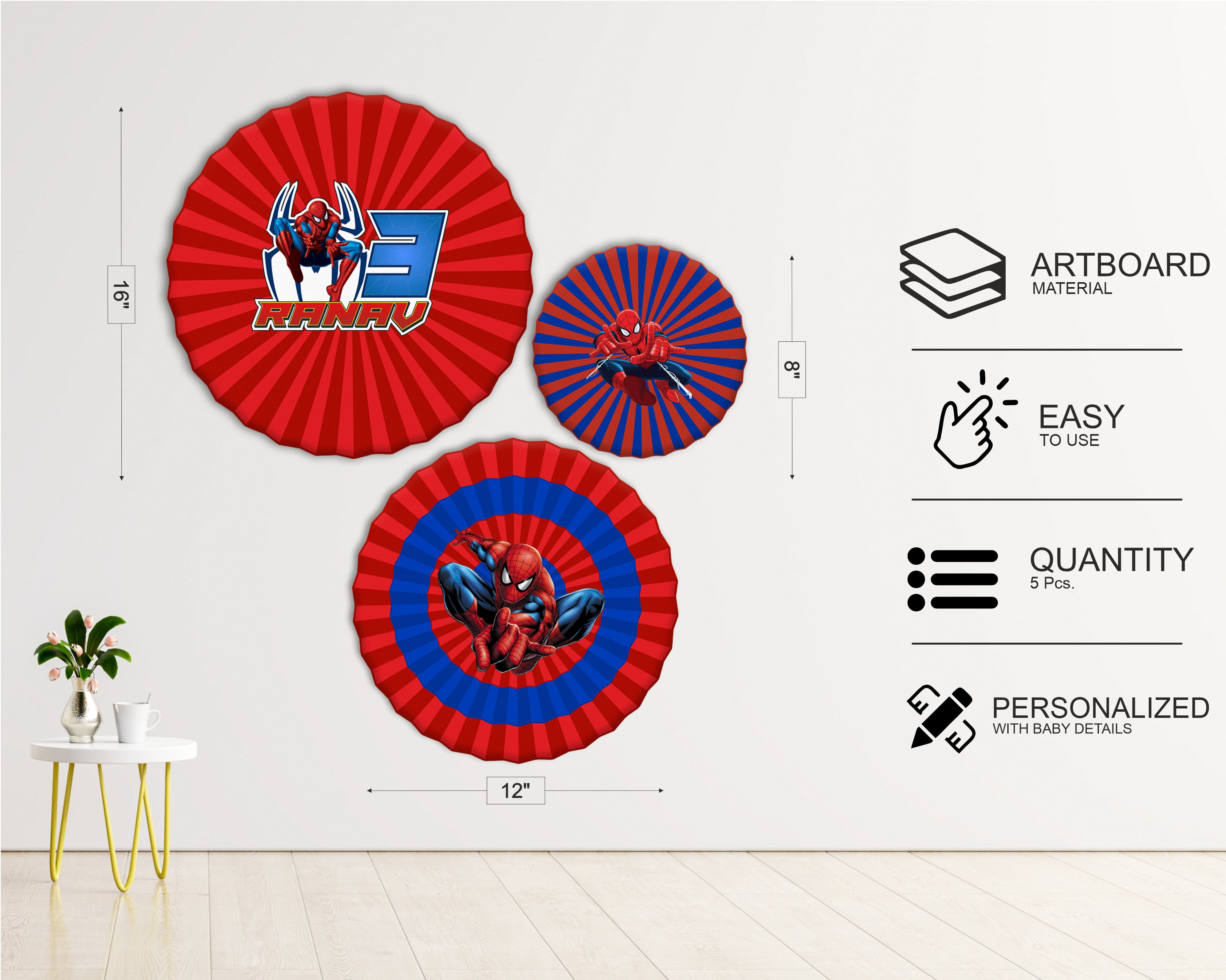 Spiderman Theme Paper Fan