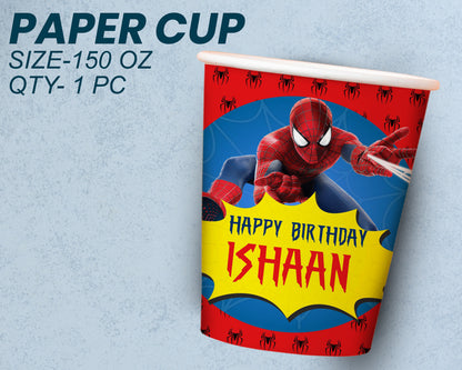 Spiderman Theme Party Cups and Plates Combo