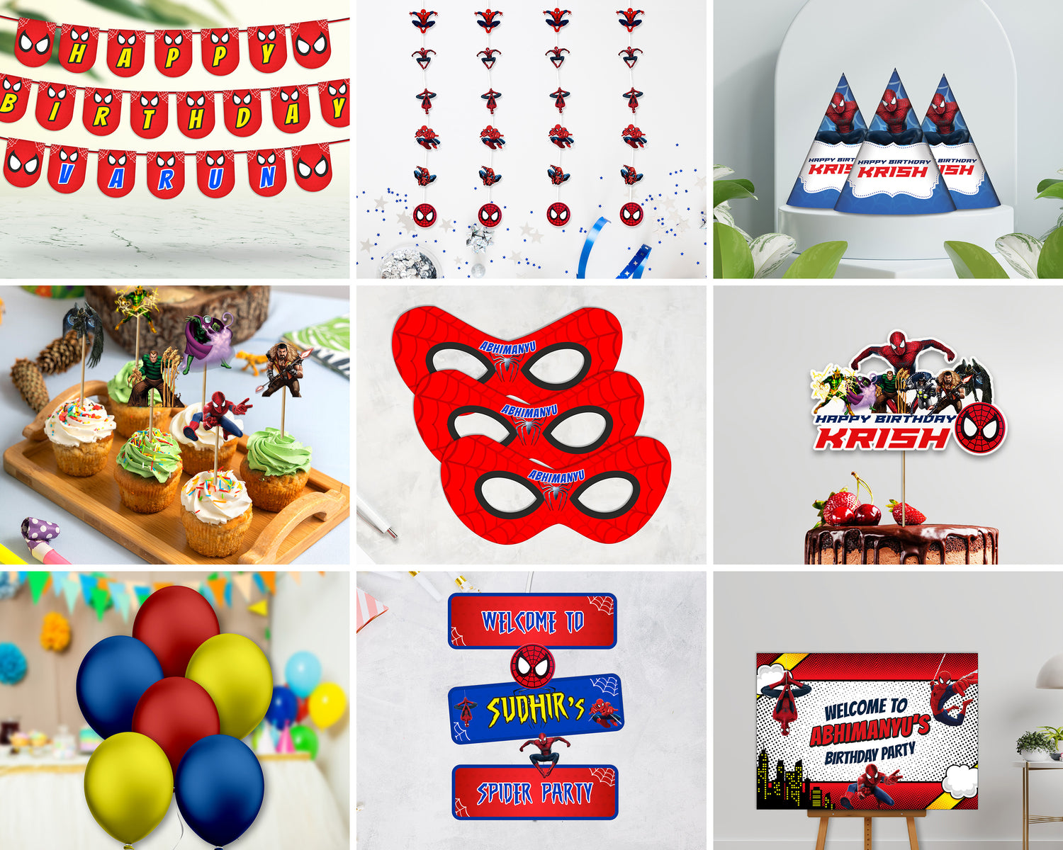 Spiderman Theme Preferred combo Kit - image 1 of 10 | Party Supplies India