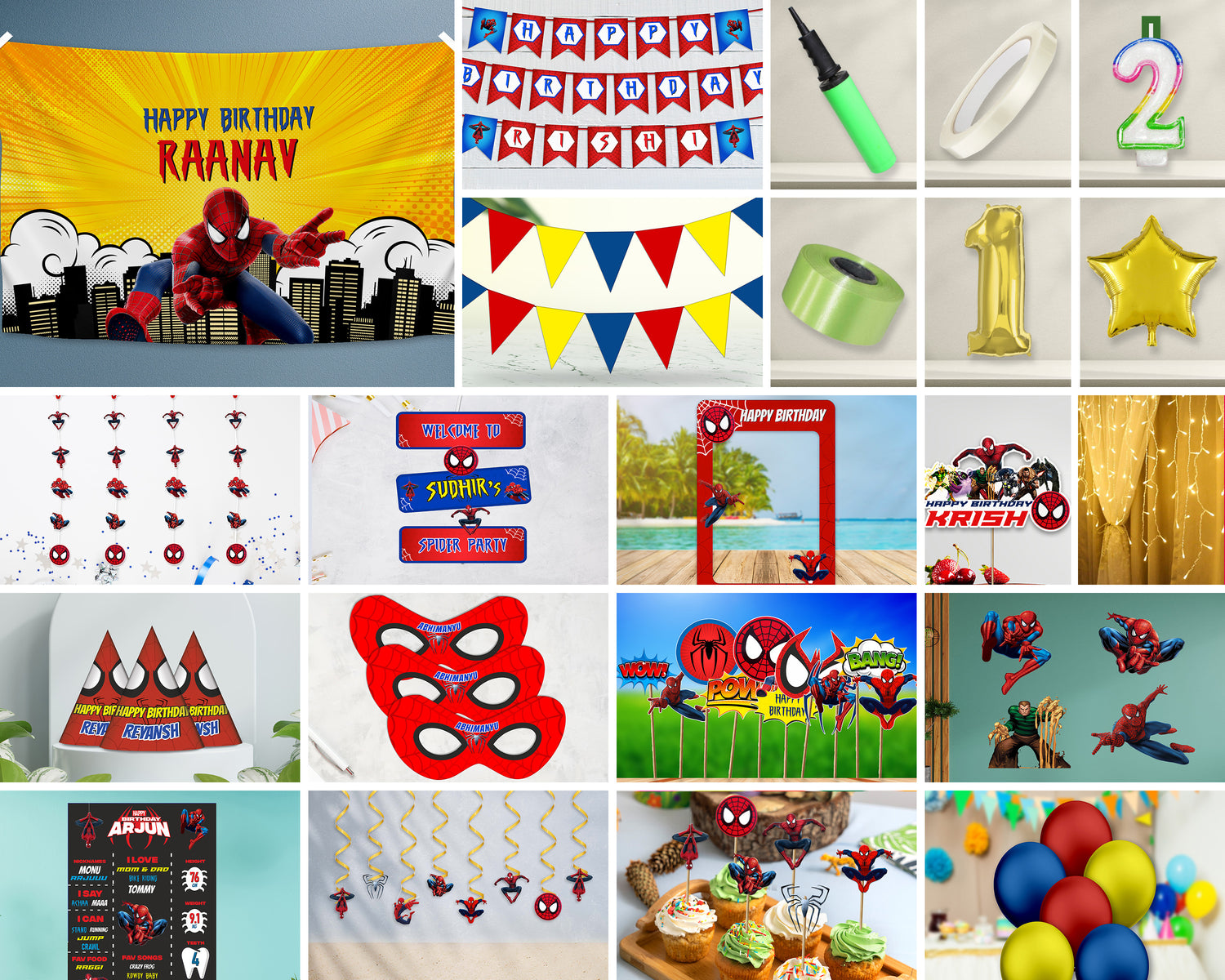 Spiderman Theme Premium combo Kit - image 1 of 23 | Party Supplies India