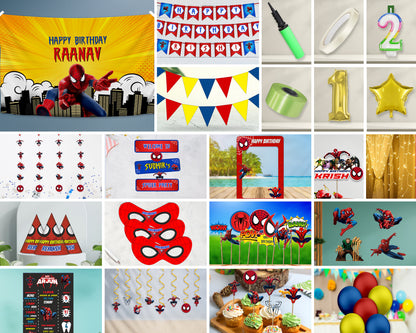 Spiderman Theme Premium combo Kit - image 1 of 23 | Party Supplies India