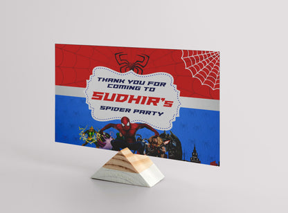 Spiderman Theme Thank You Card