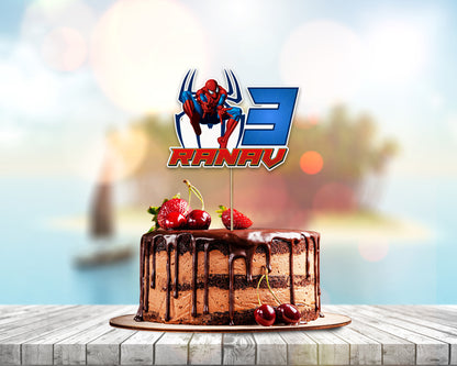 SPIDERMAN THEME CUSTOMIZED CAKE TOPPER