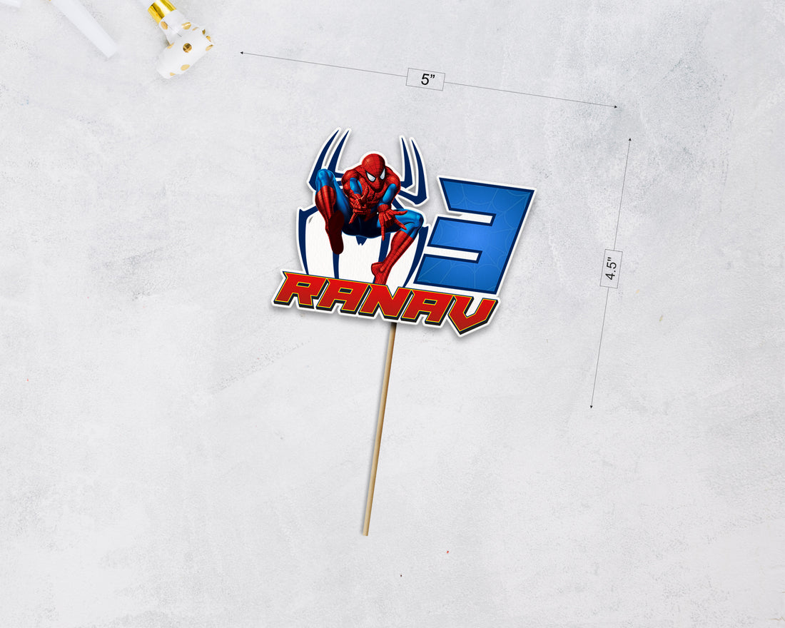SPIDERMAN THEME CUSTOMIZED CAKE TOPPER - image 2 of 3 | Party Supplies India