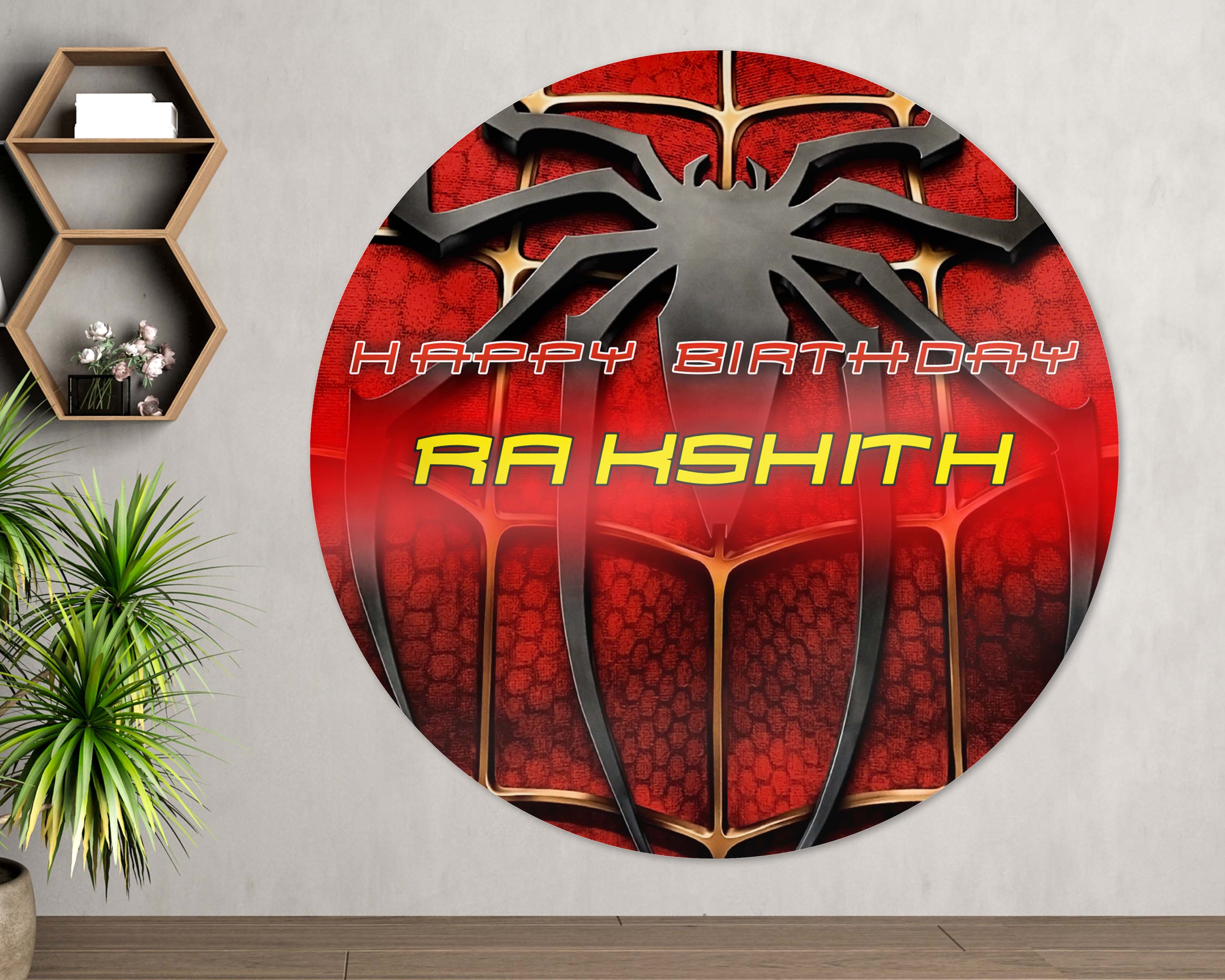 Spiderman Theme Round  Backdrop - image 2 of 5 | Party Supplies India