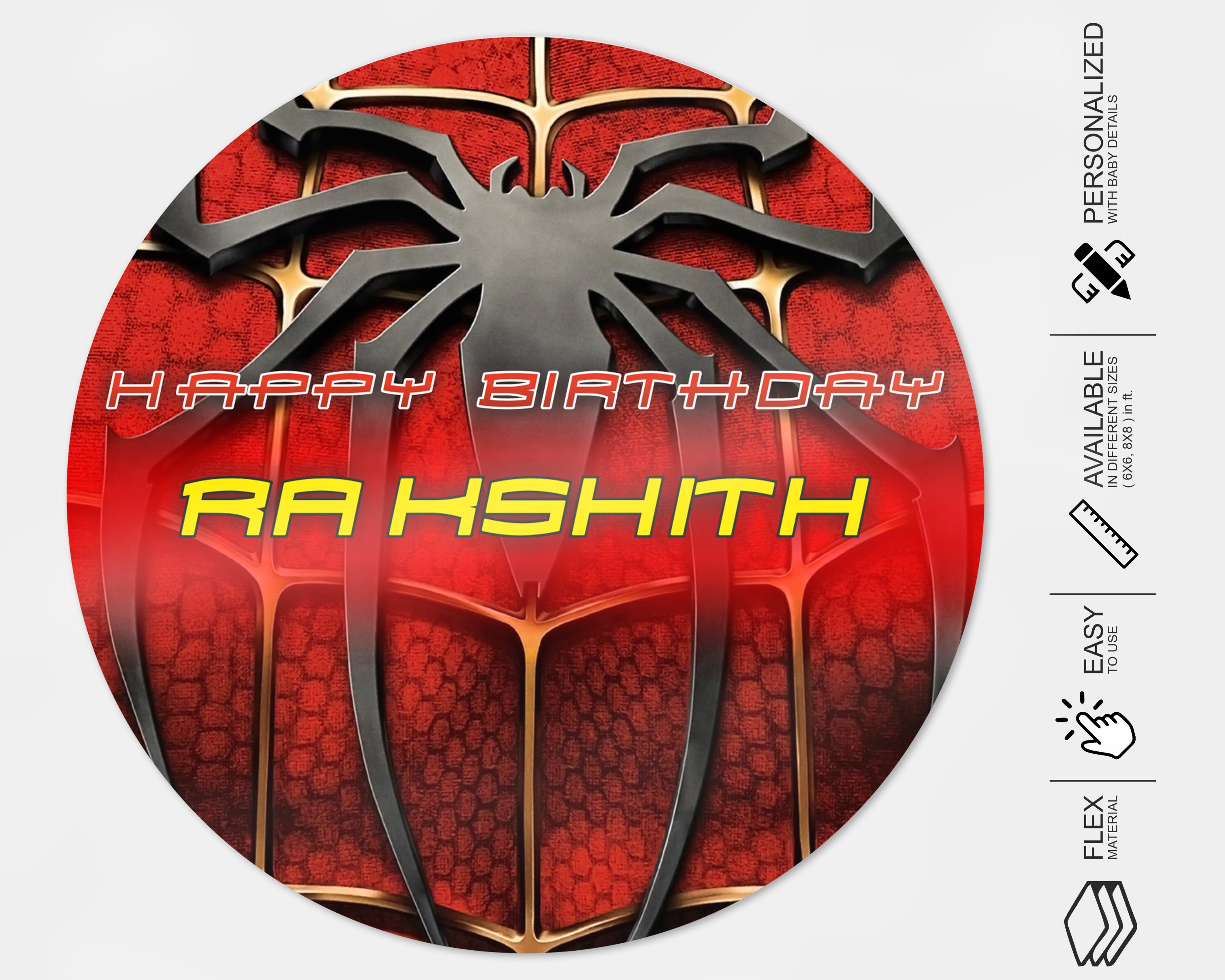 Spiderman Theme Round  Backdrop - image 4 of 5 | Party Supplies India