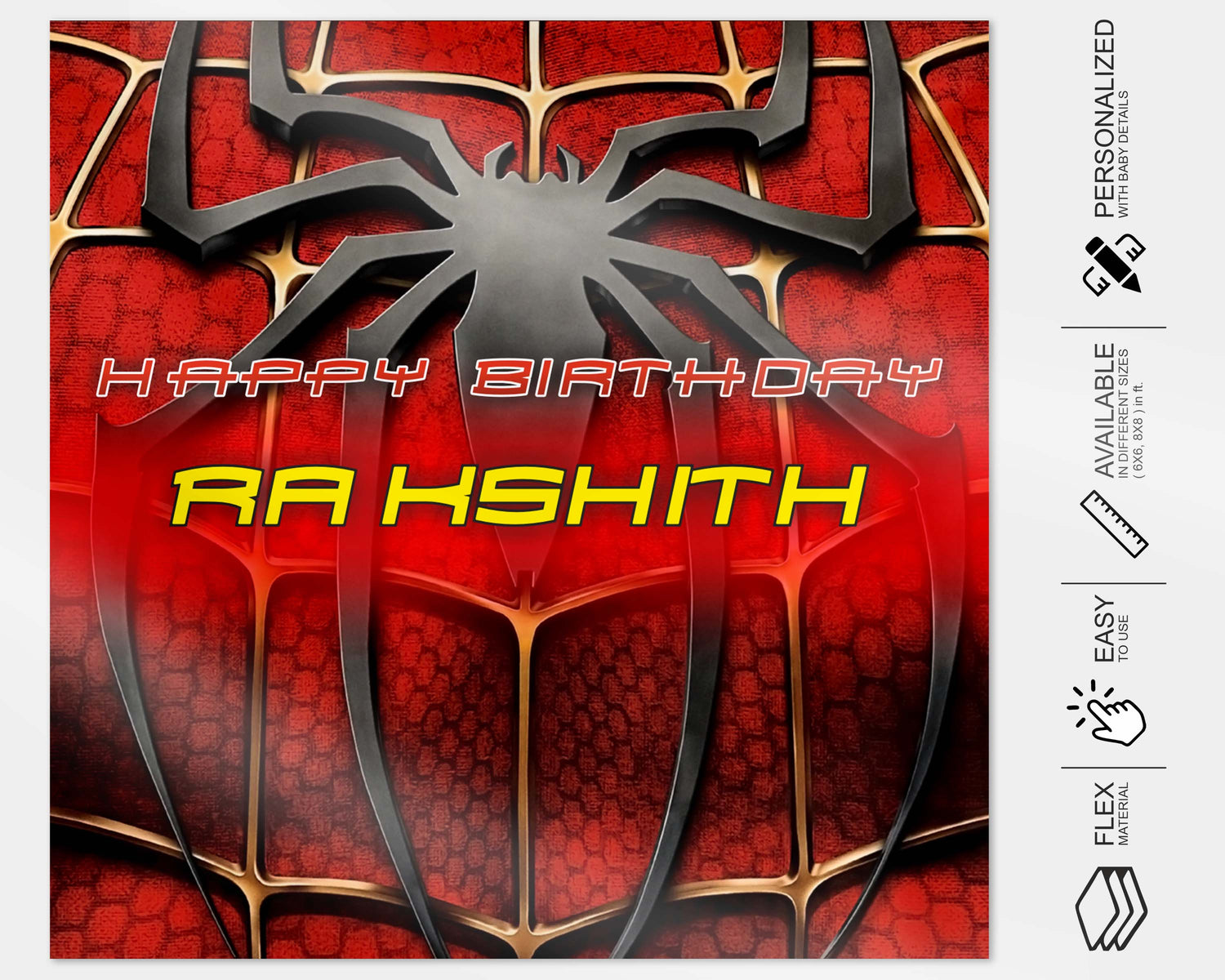 Spiderman Theme Square  Backdrop - image 4 of 4 | Party Supplies India