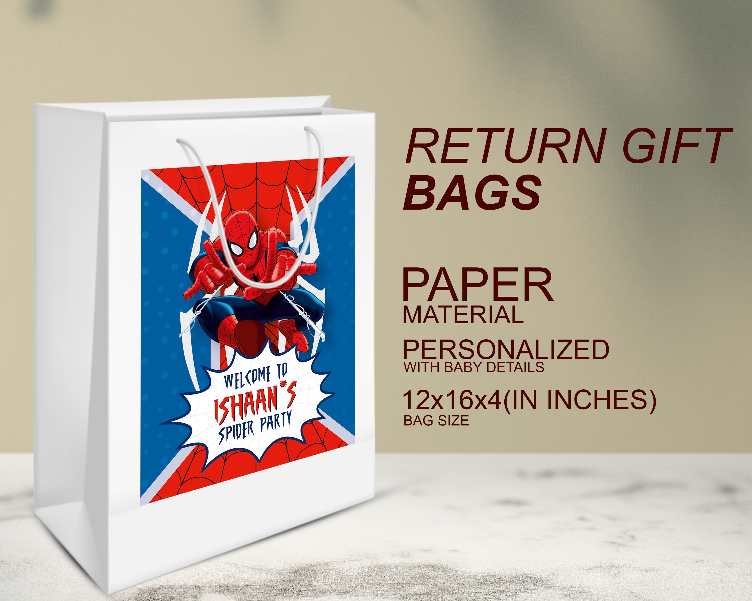 Spiderman Theme Oversized Return Gift Bag