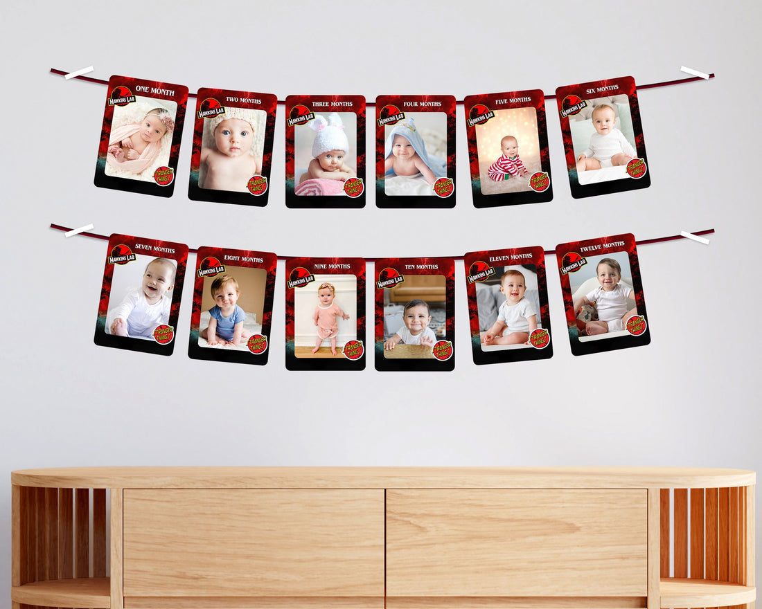 Stranger Things Theme 12 Months Photo Banner